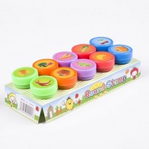10pcs 아이들을위한 모듬 된 우표 자기 잉크 아이들 장난감 웃는 얼굴 물개 Scrapbooking DIY 회화 사진첩 장식, Fruit and vegetable