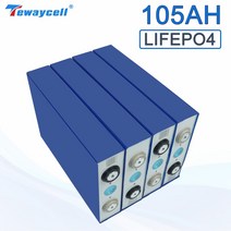 Tewaycell 3.2V 105AH Lifepo4 배터리 충전식 등급 A 리튬 철 인산염 셀 태양열 저장 골프 카트 RV 보트 유럽 면세, [01] 4PCS 12V 105AH
