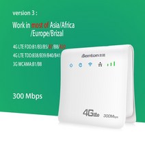 유심라우터 벤톤 잠금 해제 4G LTE Wifi 라우터 300Mbps 홈 무선 CPE 모뎀 Sim 카드 듀얼 안테나 Netwrok Wan/Lan 포트 무제한, [02] UK plug, [01] without Antenna