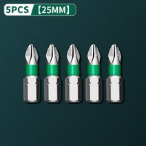 수공구 greener 25 50 65 70 90 150mm ph2 스크루 드라이버 세트 안티 슬립 마그네틱 배치 헤드 크로스 고경도 핸드 드릴 비트 나사 전기, 25mm 5개
