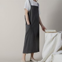 허블팜 린넨코튼 앞치마 어린이집 카페 미용사, CHAHOAL(차콜)
