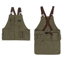 상하탈부착 앞치마형 조끼 앞치마조끼 넉넉한앞치마, 카키