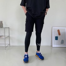 노네임노타이틀 카고 반바지 카모 레깅스 세트