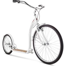 Schwinn Shuffle 남성용 및 여성용 킥 스쿠터 대형 26인치 앞바퀴 자전거 휠, 하얀
