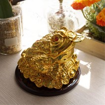 집안풍수 재물복 부르는 황금 삼족두꺼비 손님부르는 실내장식 친구선물 개업선물 이쁜소품 행운소품 돈복, 중(704)
