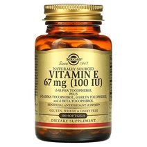 솔가 천연 원료 비타민 E 67 mg(100 IU) 100 소프트젤, 100 IU, 100 개