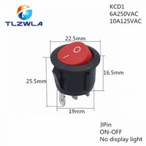 LED 조명 자동차 대시 보드 대시 보트 밴 라운드 로커 스위치 ON/F 12V 24V 6A 250V 10A 125V 2 핀 3 핀 4 핀 스위치 20mm 1 개, 3Pin red ON-OFF