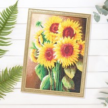 미프리아트 DIY 비즈 보석십자수 전용 액자, AT-35/블랙, 40x50