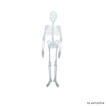 파티쇼 야광 전신 해골 모형 소, 3개