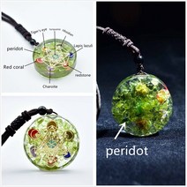 Orgonite 펜던트 천연 자수정 메타트론 펜던트 목걸이 에너지 오르고나이트 명상 보호 스웨터 체인 쥬얼리, twenty- five