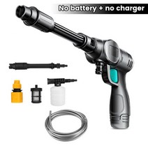 무선 고압 자동차 세탁기 스프레이 물 총 휴대용 18000mAh 세차 압력 청소기 기계 1500W, 무색
