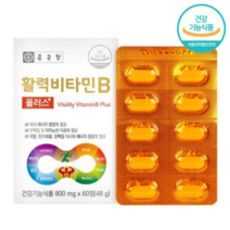 종근당 활력 비타민B 플러스 60정X1박스 (2개월분) 고함량 복합 활성 비타민비군 비타민B1 비타민B6 비타민B2 비타민B12 비오틴 나이아신 판토텐산 엽산 임산부 클로렐라분말 블루베리분말 비오틴 나이아신 판토텐산
