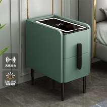 스마트협탁 무선충전 블루투스 스피커 조명 USB 침대옆 사이드 협탁, 간편조립, (폭)50cm, 그린 스탠다드