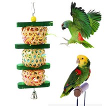 새장새씹는 장난감 먹이 찾기 앵무새 케이지 파쇄기 잉꼬 Cockatiel Conure 아프리카 그레이, 한개옵션0