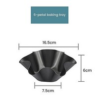 6/8 꽃잎 모양 탄소강 베이킹 그릇 들러붙지 않는 플루트 팬 샐러드 그릇 에그 타트 금형 꽃 Brioche 드롭 쉬핑, 6 petal baking tray