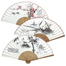 박씨상방 사군자 대나무 전통부채 - 매 난 죽, 매화, 상세설명 참조
