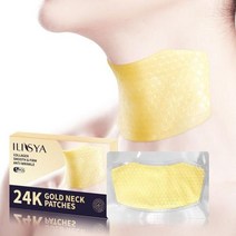 목주름 넥패치 Ilisya24K 골드 젤 넥 마스크 모이스처라이징 주름 방지 패치 5 개