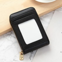 빈티지 정품 가죽 남성 지갑 신용 카드 홀더 RFID 차단 지퍼 머니 파우치 보호 케이스 포켓