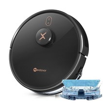 로봇청소기물걸레 NEATSVOR X600pro 6000pa 레이저 네비게이션 로봇 진공 청소기 APP 가상 벽 브레이크 포인트 청소 청소 영역 그리기 Mopping Wash, 미국, Black, 미국