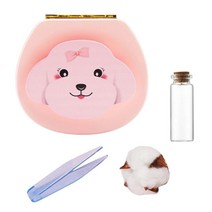 GHSHOP 신생아 소년 소녀용 치아 요정 상자 치아 보관 정리함 보호기 상자, 11.2cmx10.2cmx4.3cm, 나무 ABS, 개 핑크