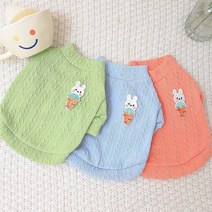 펫라이엇 강아지옷 봄 여름 티셔츠 토끼 패치 티셔츠, SS1-30_블루