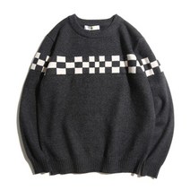 가바바 남성 니트티 바둑판 모양 스웨터 G25495