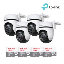 티피링크 Tapo C520WS＋128GB SD카드 4팩 풀칼라 CCTV 4세트 홈캠 세트