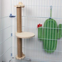 원목 고양이 4단 캣 폴 타워 케이지 고정 긁는 기둥 교수형 그라인딩 클 대마 프 밧줄 등반 프레임 장난감 교체 사이, 05 플랫폼이 있는 고양이 발톱 기