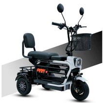 삼륜자전거 성인 세발자전거 10 인치 접이식 3 륜 전기 자전거 350w 미니 부모-자식 가정, 01 black white_01 8ah battery