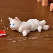 테라리움 화분 인테리어 만들기 재료 고양이 동물피규어 미니어처, P1158_6번 누운 화이트고양이 1P