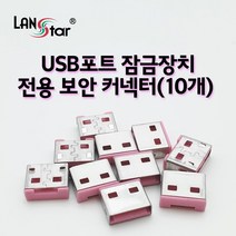 랜스타 USB포트 잠금장치+보안 커넥터 4개포함 세트-색상3종, 전용보안 커넥터(핑크10개)