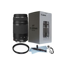 캐논 EF 75-300mm f/4.0-5.6 III Autofocus 렌즈 번들 For 캐논 T6 T6I 70D 80D