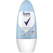 [영국] Sure 코튼 드라이 안티퍼스피런트 데오드란트 롤온 50ml 50ml 1개, 9개