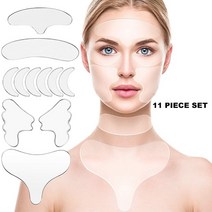 목세로주름 세로목주름 일일일팩 눈밑주름패치 목주름팩 실리콘팩 패션 실리콘 주름 방지 패드 얼굴 이마 목 핸드 케어 스킨 리프팅 도구 스티커 패드안티 링클 노화 패치 재사용, 02 11 PCS SET