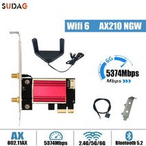 5374mbps wifi6e 인텔 ax210 블루투스 5.2 듀얼 밴드 2.4g5ghz 와이파이 카드 802.11axac pci 익스프레스 무선 네트워크 카드 어댑터 pc, ax210 마그네틱 타입
