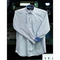 [예작]남성와이셔츠 스넵 카라배색 핀스트라이프 일반핏 긴팔셔츠 (YJ3SBR109-NY)