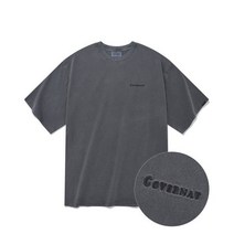 COVERNAT 피그먼트 스몰 어센틱 로고 티셔츠 차콜