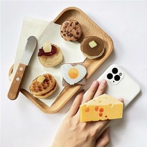 Linkvu 브런치 프린팅 아크릴 폰톡 스마트톡 그립톡 거치대 홀더치즈폰톡 스콘 스마트톡 와플 아이스크림, 브런치폰톡:버터토스트