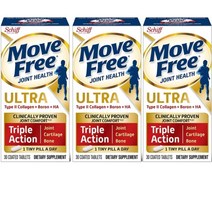 무브프리 조인트 헬스 울트라 트리플 액션 코티드 타블렛, 30개입, 3개