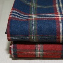 퀼트가게대폭 빈티지 면 21수 기모 체크 겨울 천 원단, 네이비