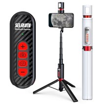 셀루미 줌기능 셀카봉 삼각대 조명세트 SEL-ZM900G, 블랙레드