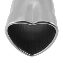 배기팁 자동차 배기 팁 파이프 하트 모양 콘센트 테일 스테인레스 스틸 실버 톤, 01 1PCS