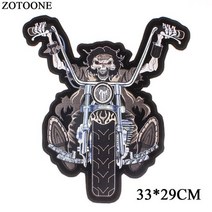할리데이비슨 패치 용품 악세사리 zotoone 빈티지 해골 남자 패치 의류 아플리케 스티커 유행 오토바이 라이더 아이언 자수 패치 diy 옷, 골동품 황동, 1개