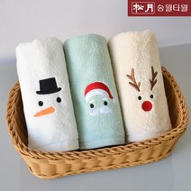 송월타올 해피 크리스마스 수건 돌답례 송년 기념수건 5장, 5개, 골고루