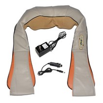 승모근마사지 뒷목뻐근 어깨찜질기 home car electric body neck 마사지 허리 이완 마사지 u 모양 어깨 지압 적외선 가열 3d 반죽 목도리 벨트, 베이지색 우리 플러그