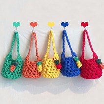 [완제품]몬지얀 꺄르르백 패브릭얀 코바늘 네트백 핸드메이드 손뜨개가방 crochet netbag