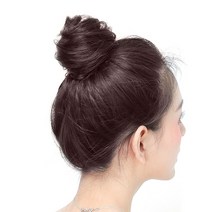 일상HO감 똥머리 가발 밴드, 내츄럴, 다크브라운