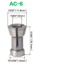 6mm/1/2mm/8mm 목공 라우터 비트 조각 기계 우드 밀링 커터 척 변환 세트 6.35 피, 07 AC-6