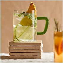 까사무띠 싱글월 콰드로 2pcs (350ml) 4color 홈까페유리컵 에이드잔, 그린2p
