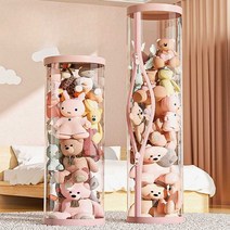 투명 인형 정리함 정리 리빙 원통 수납함 디스플레이, 26cm-150cmx버클모델인형65개